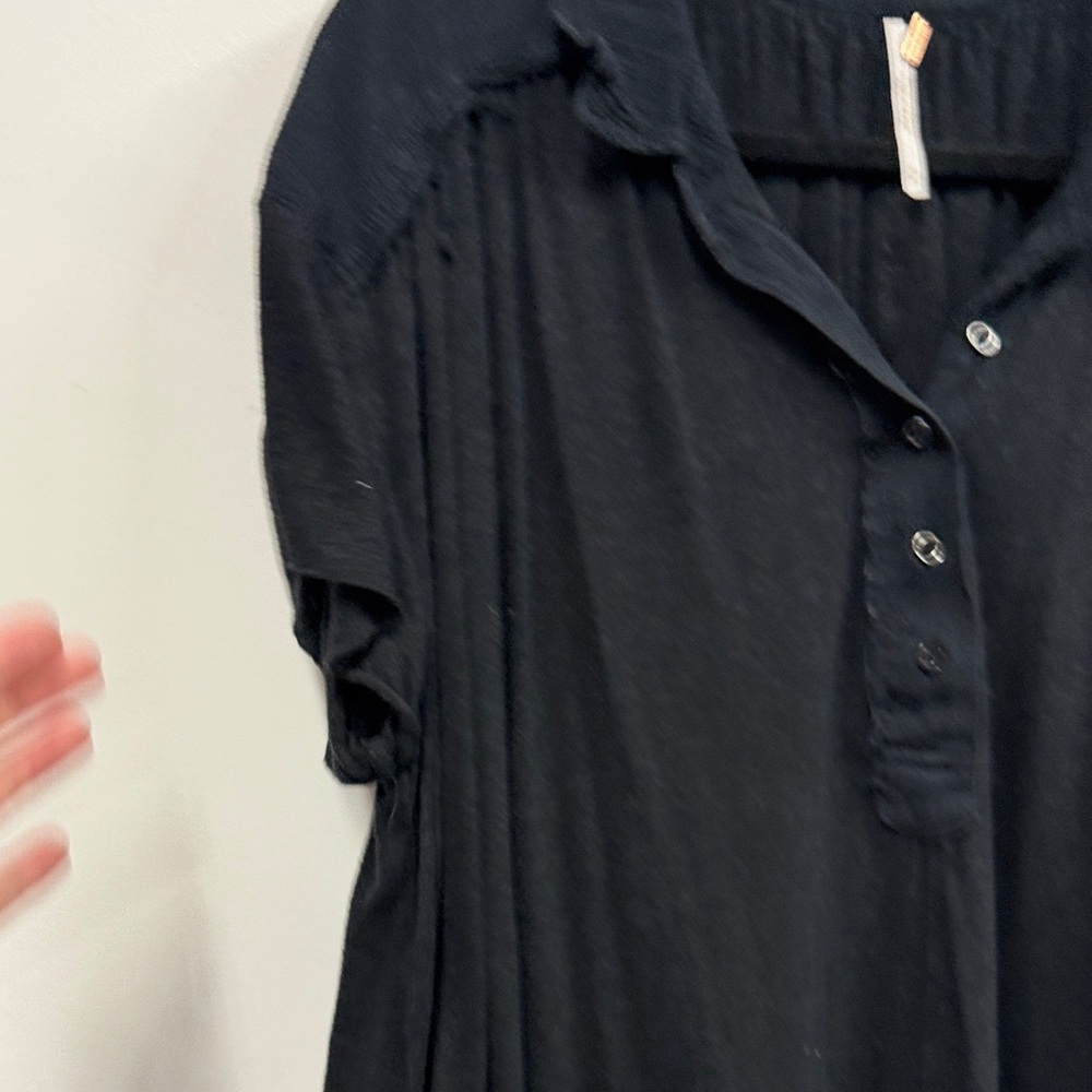 Free People Black Button Down Shirt - Picture 3 of 6